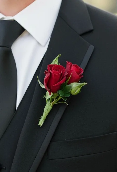 Classic Rose Boutonnière Available in orange, pink, white Classic Rose Boutonnière Available in orange, pink, white