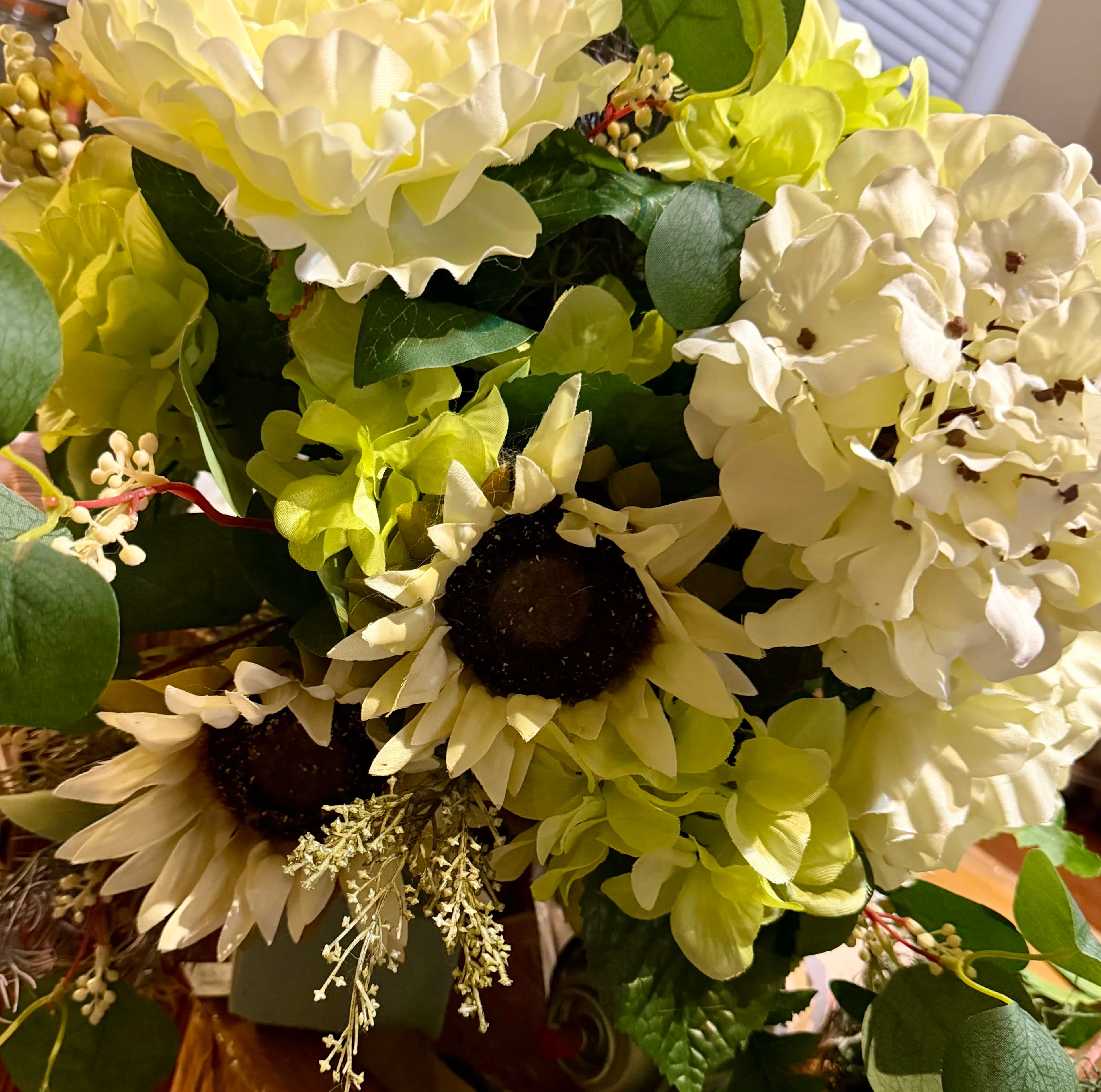 Forever Yours Faux Flower Grave Vase Arrangement-Neutral