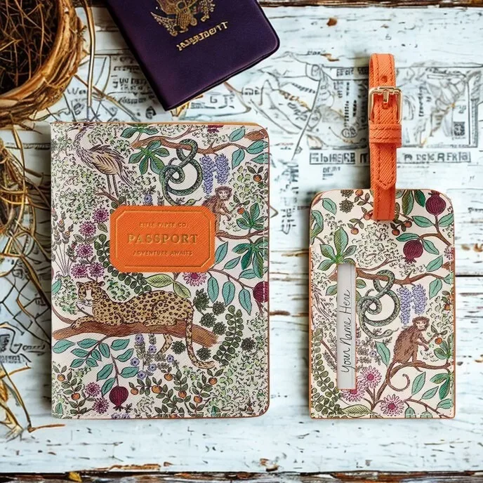 Safari Passport Cover and Luggage Tag Set travel Safari Passport Cover and Luggage Tag Set travel