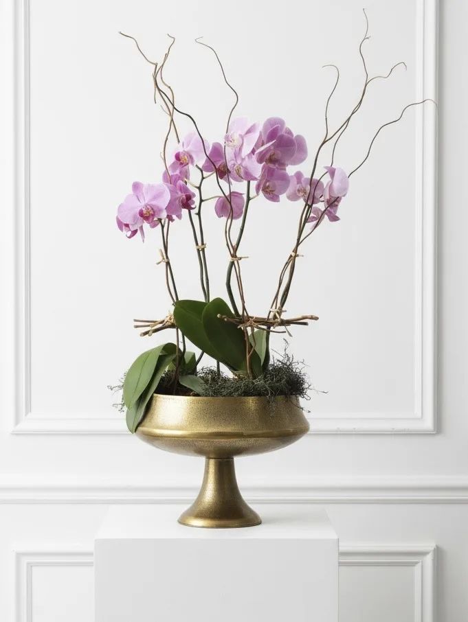 Absolutely Fabulous Orchids in Compote
