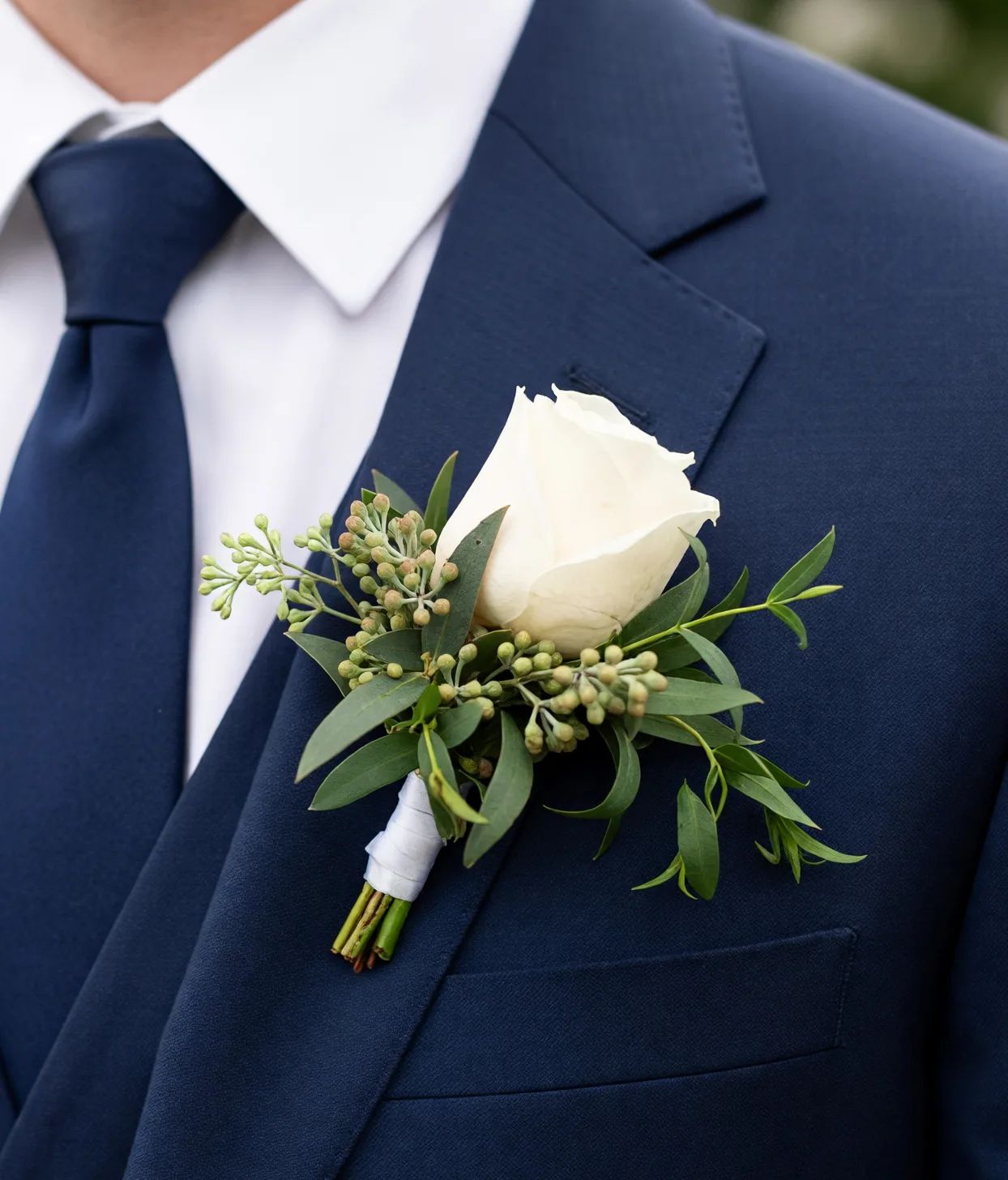 Homecoming Rose Boutonniere White