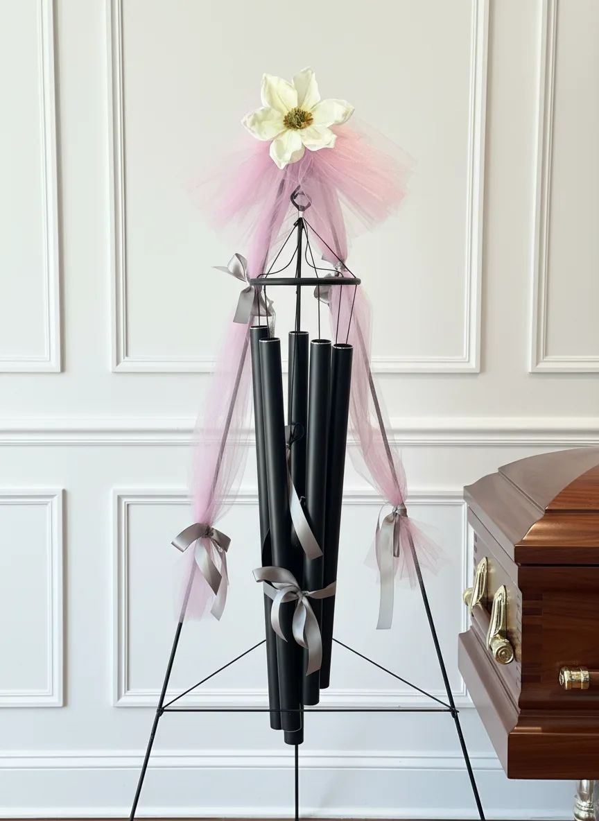 Memory Wind Chimes 54" Low and Mellow Tone All Black