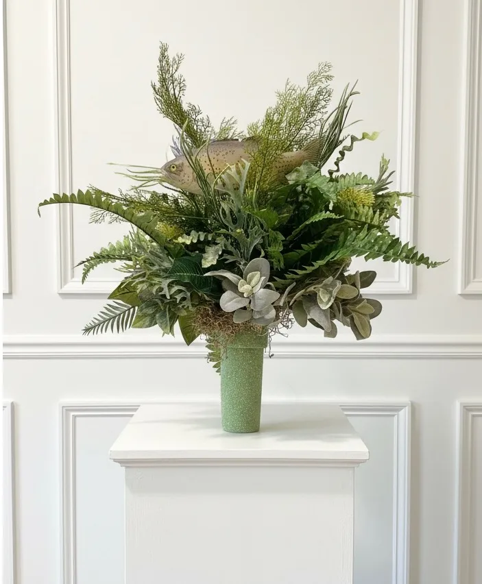Fisherman's Delight Masculine Cemetery Arrangement Fisherman's Delight Masculine Cemetery Arrangement
