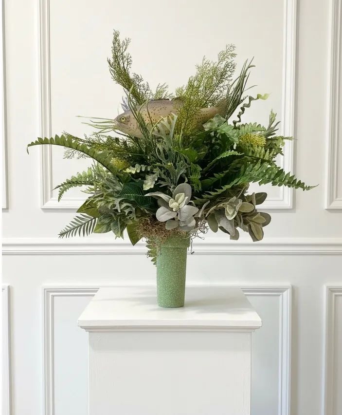 Fisherman's Delight Masculine Cemetery Arrangement