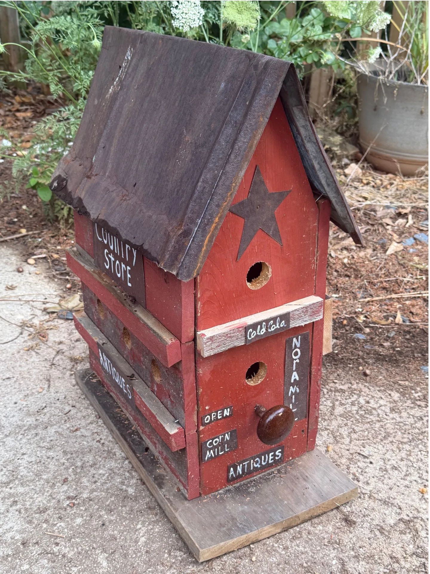 Nora Mill Reclaimed Wood and Metal Birdhouse
