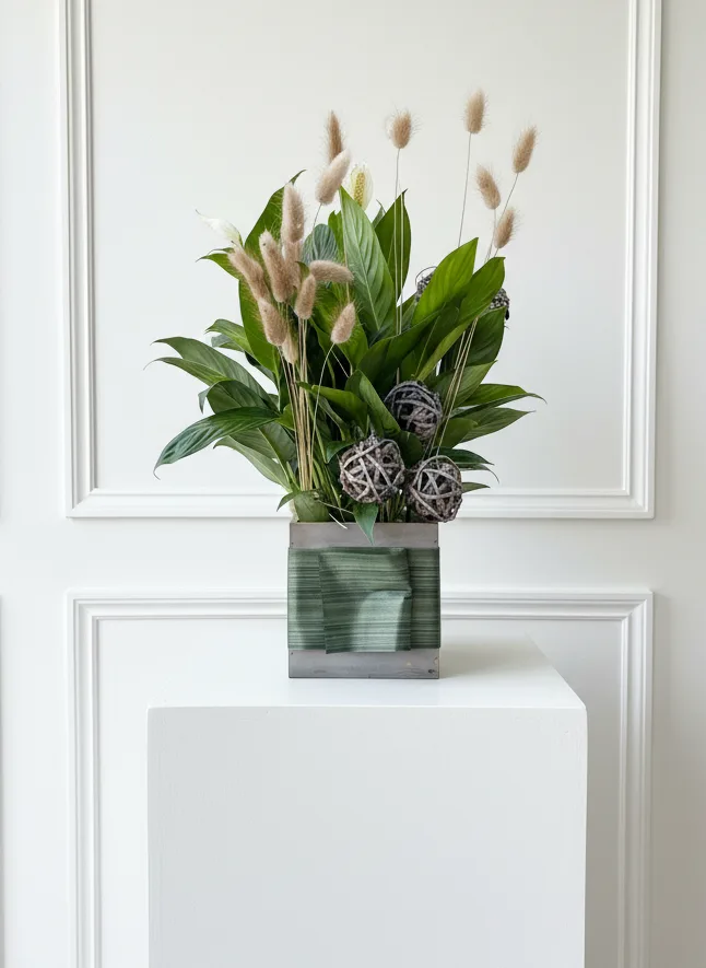 Peaceful Thoughts Peace Lilly with Grass Accents Peaceful Thoughts Peace Lilly with Grass Accents