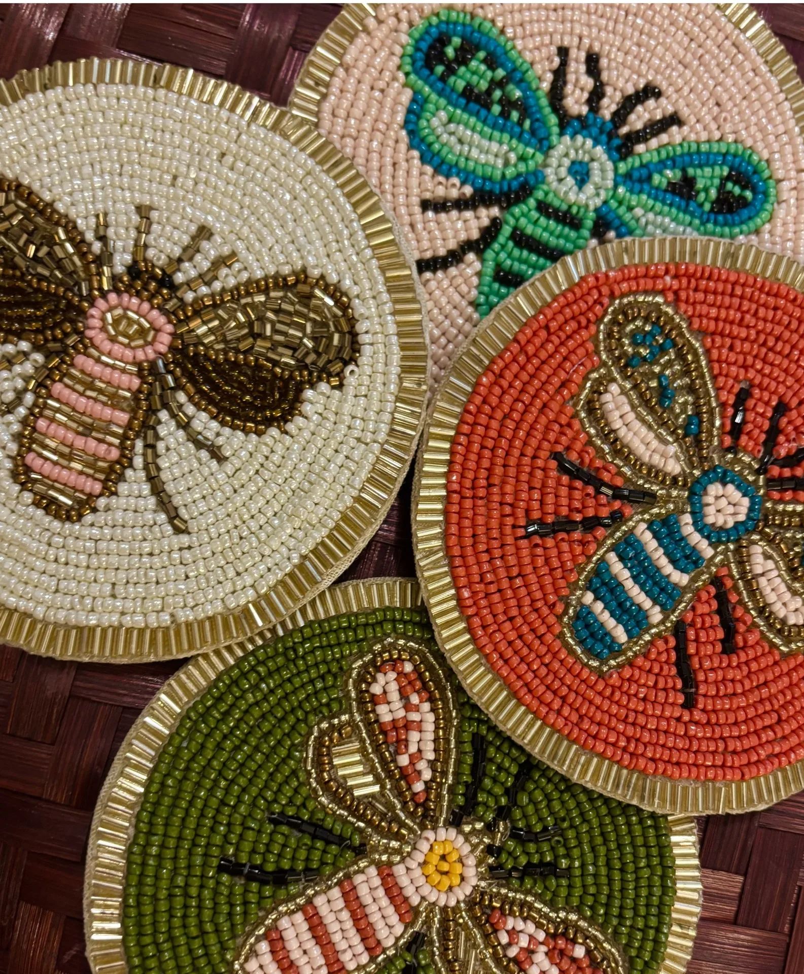 Beaded Bee Coaster home decor
