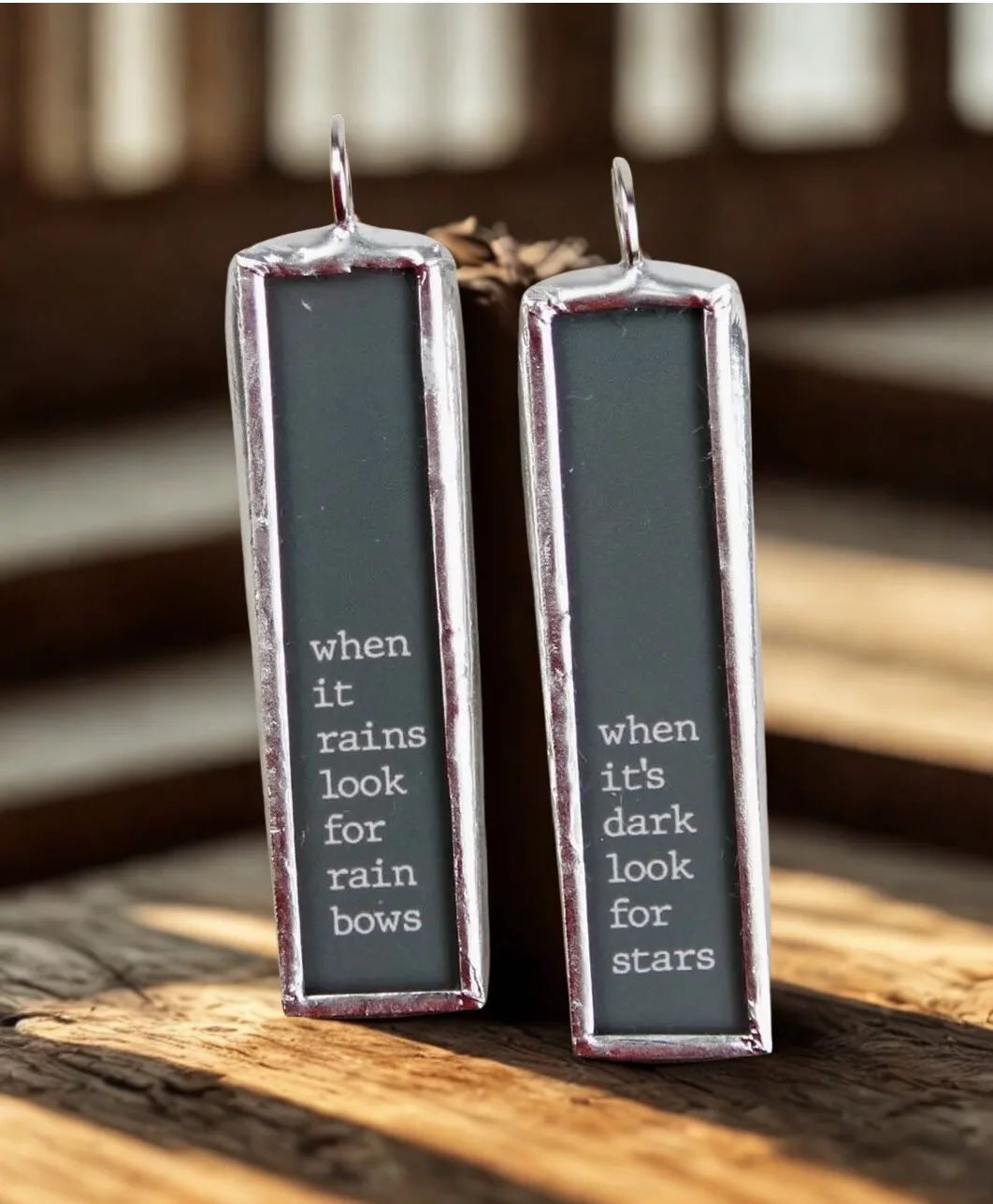 Soldered Glass Pendant Necklace When It Rains Look For Rainbows
