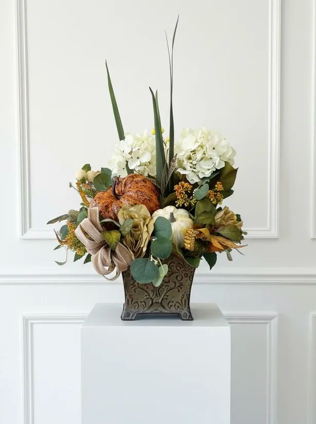Forever Faux Silk Arrangement--Autumn Harvest Large