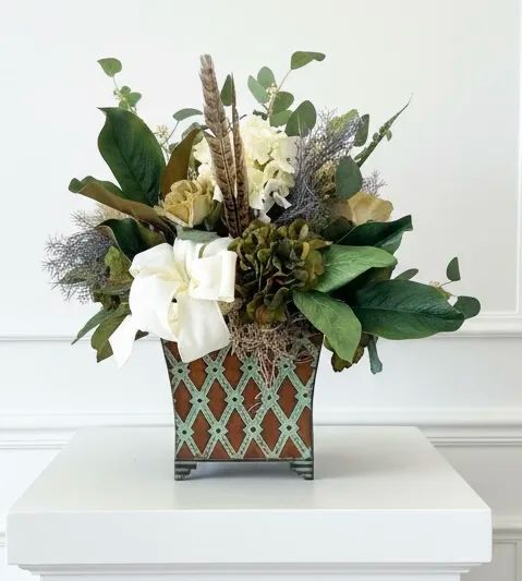 Forever Faux-Emerald and Ivory Hydrangea Arrangement-medium