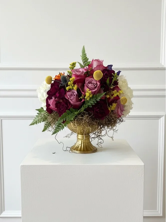 Easter Elegance Gold Compote Arrangement Easter Elegance Gold Compote Arrangement