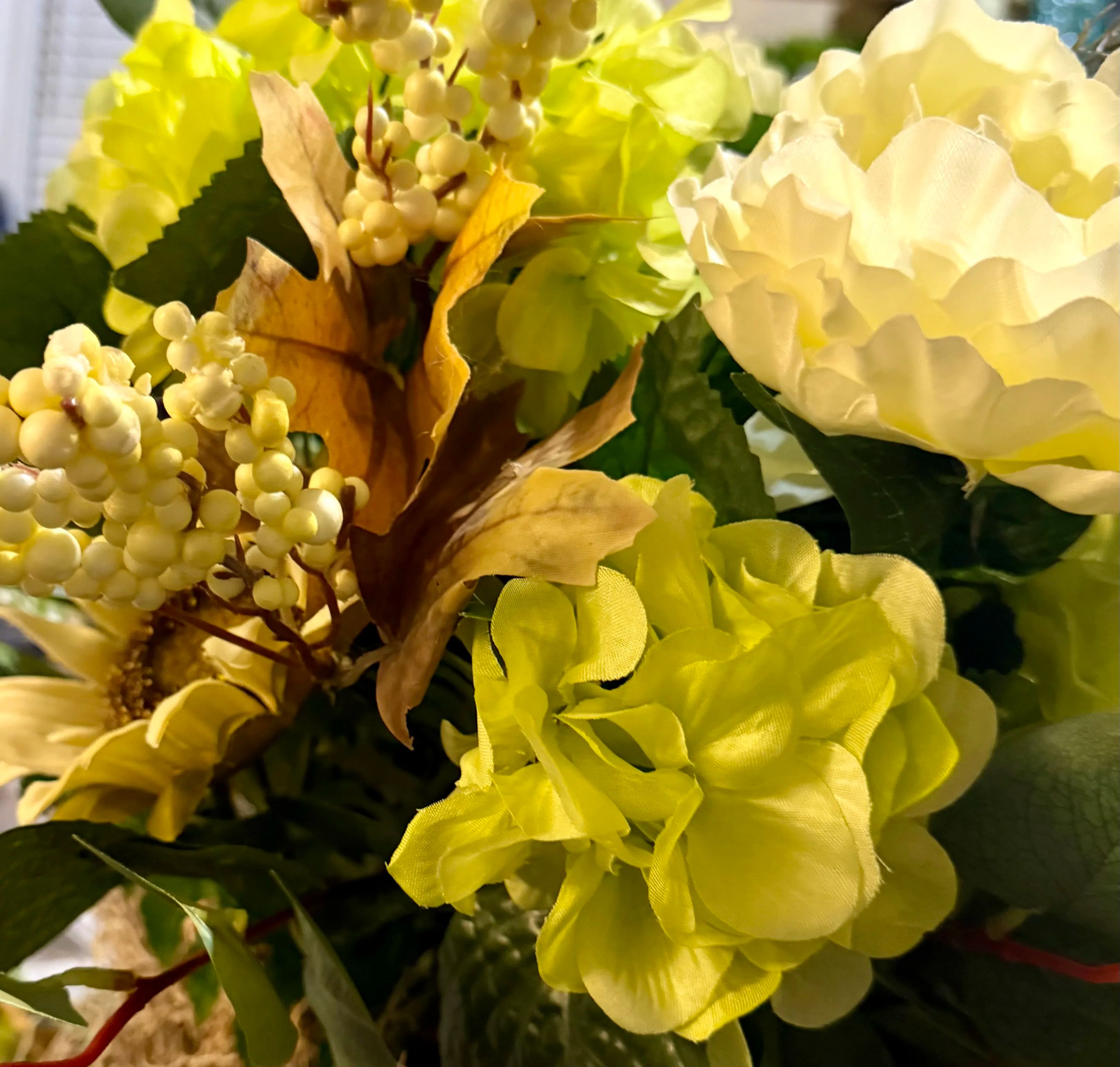 Forever Yours Faux Flower Grave Vase Arrangement-Neutral