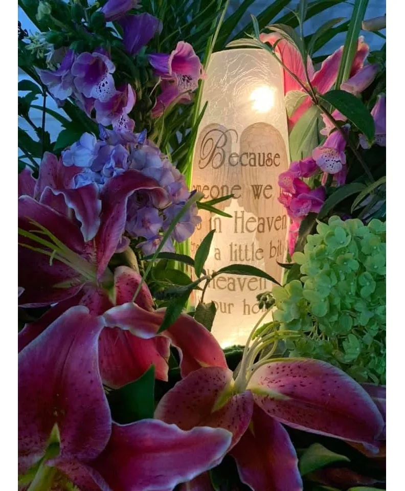We know someone in Heaven Light Electric Light, Flowers are custom added per budget We know someone in Heaven Light Electric Light, Flowers are custom added per budget