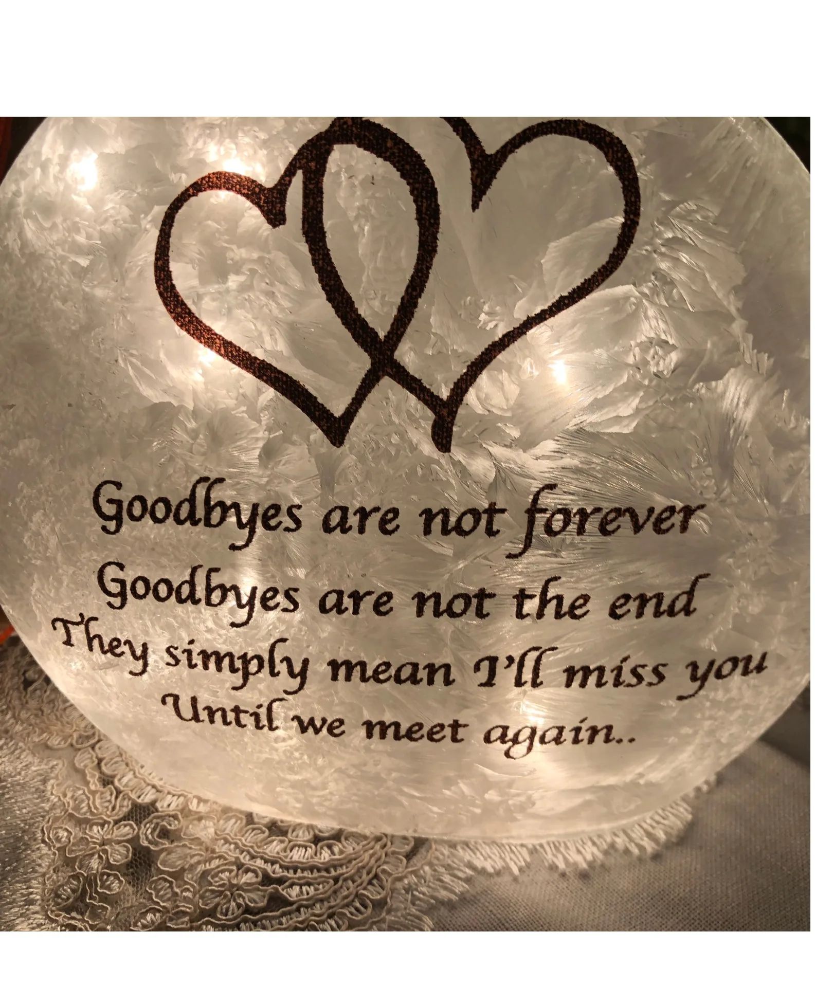 Goodbyes are not forever Light Flowers can be added per your budget