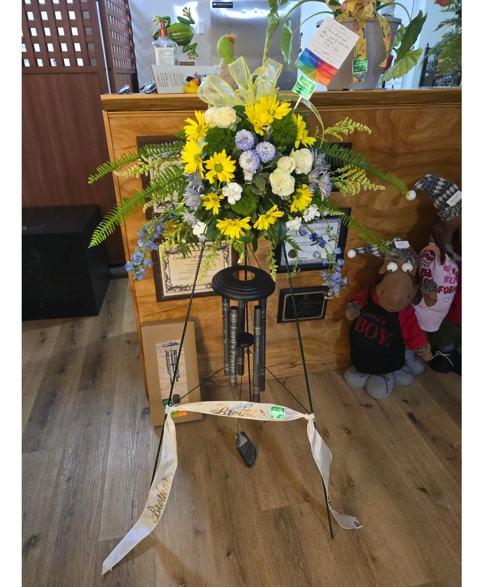 Medium Windchime with Flowers Sympathy Medium Windchime with Flowers Sympathy