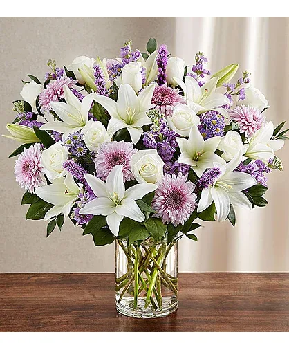 Sincerest Sorrow Lavender & White Vase Arrangement Sincerest Sorrow Lavender & White Vase Arrangement