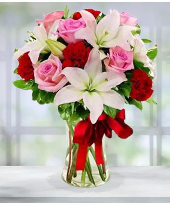 Red & White You Vase Arrangement Red & White You Vase Arrangement
