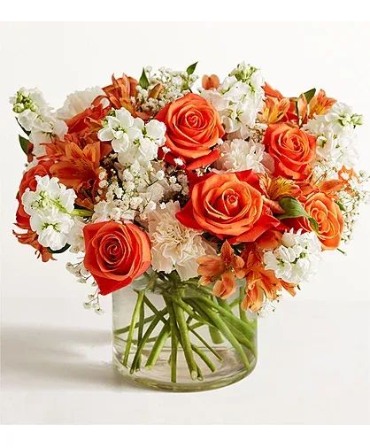 Loving Sentiments Peach, Orange & White Vase Arrangement
