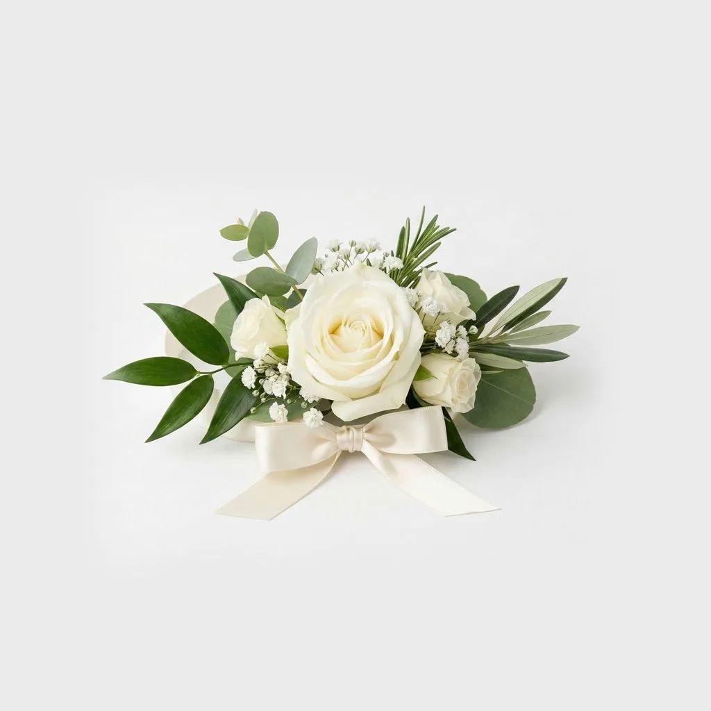 Luxe White Rose Wrist Corsage