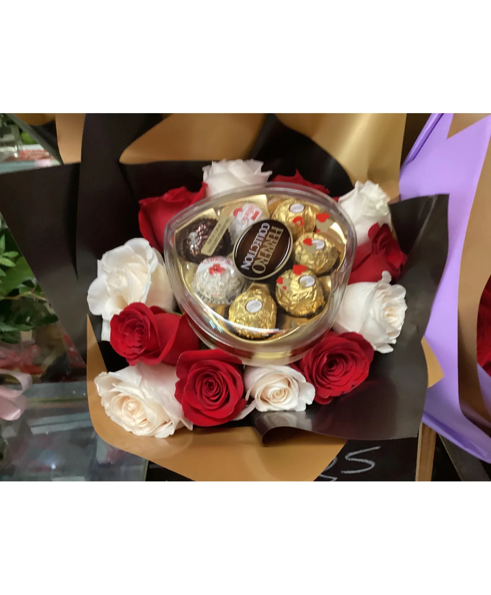 Red and white roses bouquet Valentine day Red and white roses bouquet Valentine day