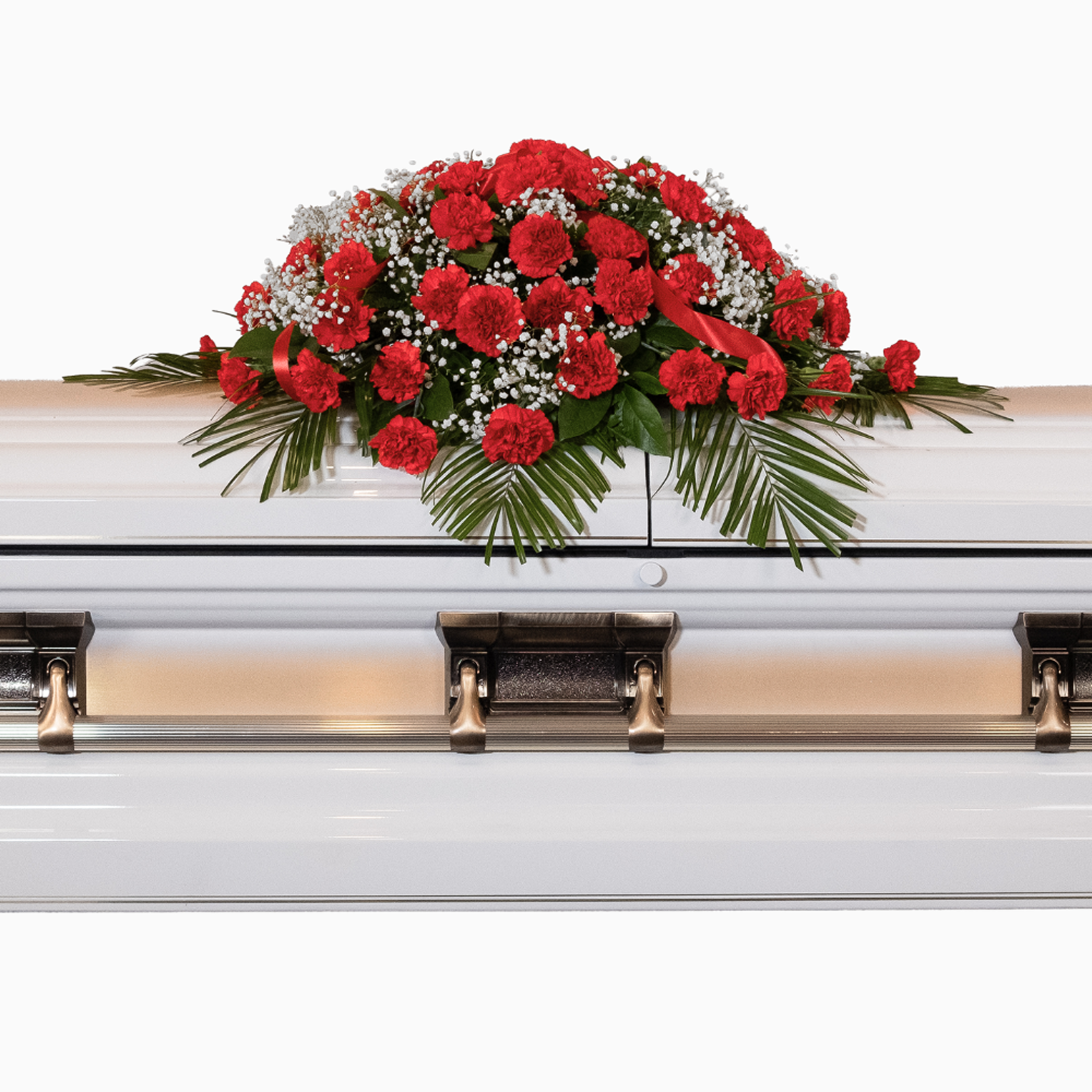 Red & Silver Casket Spray