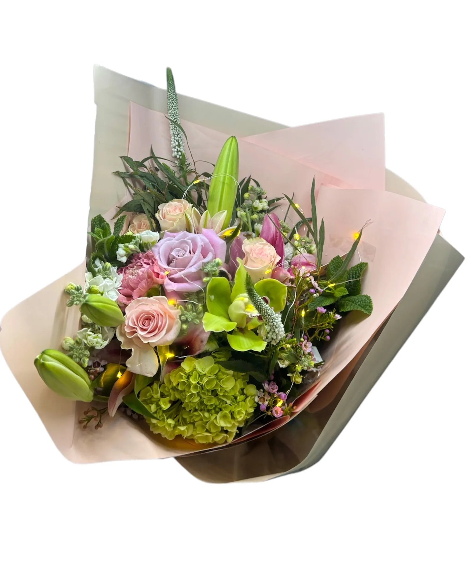 Designer's Choice Beautiful Bloom Wrapped Bouquet Designer's Choice Beautiful Bloom Wrapped Bouquet