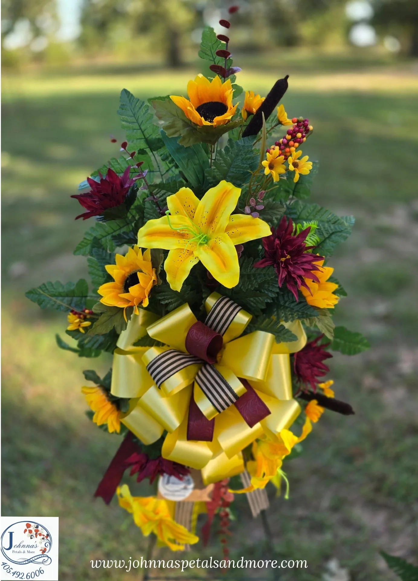 'Yellow Fall' Silk Spray on Easel Silk Arrangement 'Yellow Fall' Silk Spray on Easel Silk Arrangement