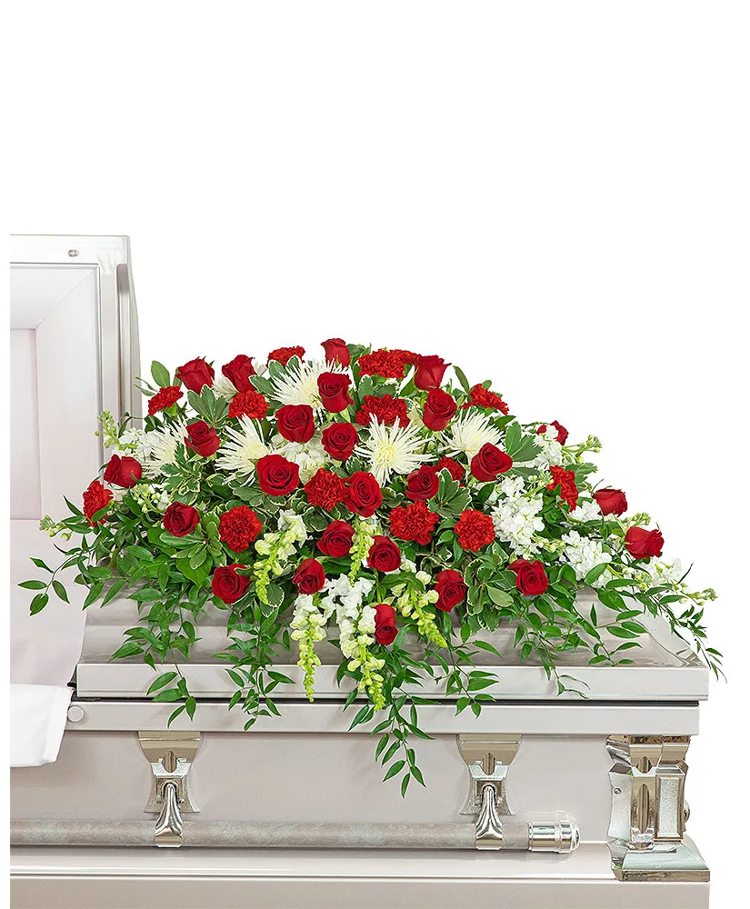 Serene Sanctuary Casket Spray Funeral Arrangement Serene Sanctuary Casket Spray Funeral Arrangement