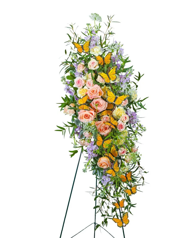 Wind Beneath My Wings Standing Spray Sympathy Arrangement Wind Beneath My Wings Standing Spray Sympathy Arrangement