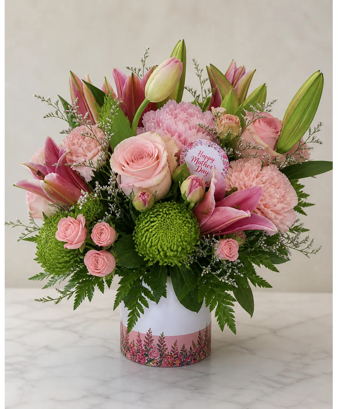 Mother’s Blush Elegance” Fresh Flower Arrangement Mother’s Blush Elegance” Fresh Flower Arrangement
