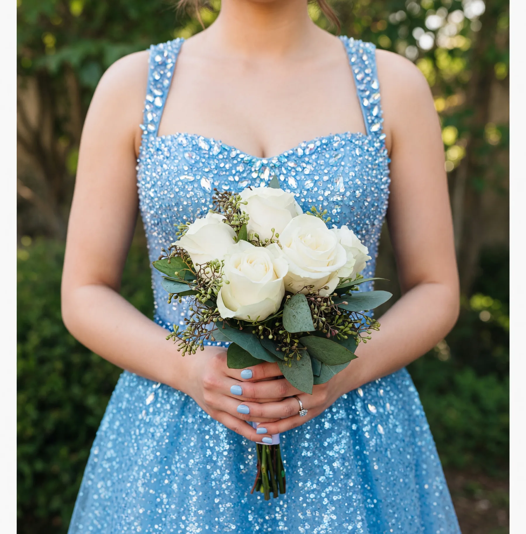 Homecoming Mini Bouquet White Roses/Carnations Homecoming Mini Bouquet White Roses/Carnations